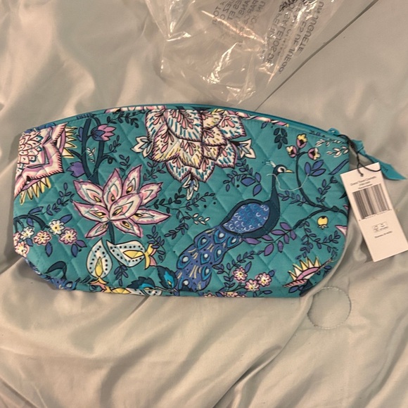 Floral Peacock Print Cosmetic Bag - Picture 1 of 4